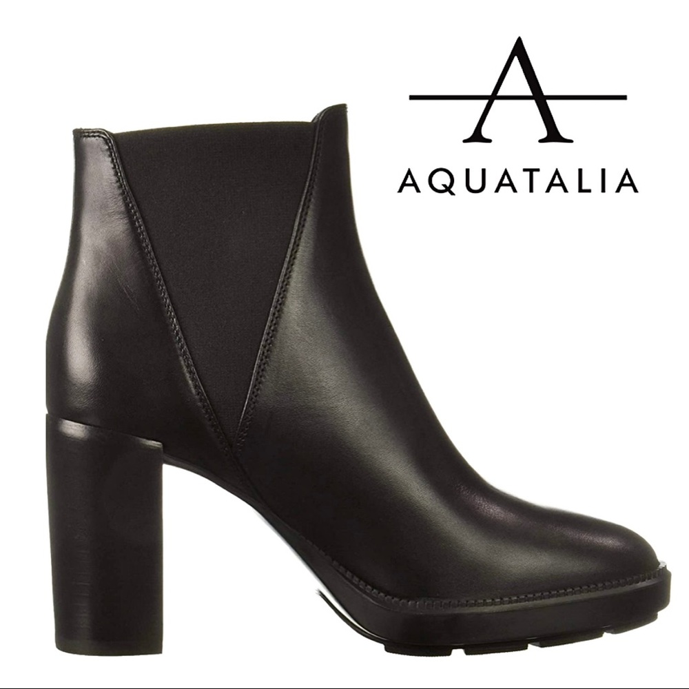 NWT AQUATALIA Ivana Waterproof Calf Leather Bootie - Picture 1 of 16